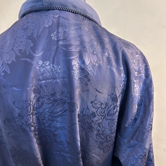 Vintage blue Sonoma floral fleece lined robe size large - Picture 4 of 9